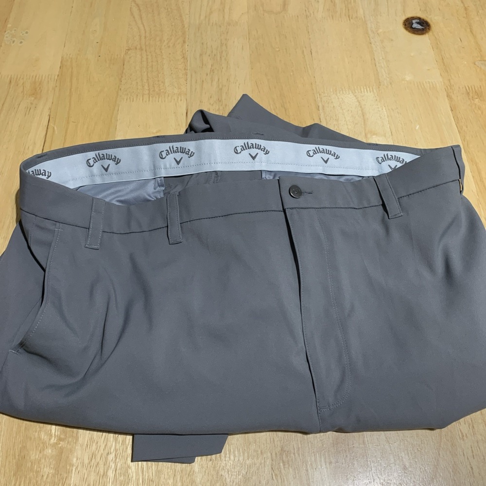 Callaway Pants Men's Opti Dri Performance Stretch Dark Gray Golf Casual Sz 40x30